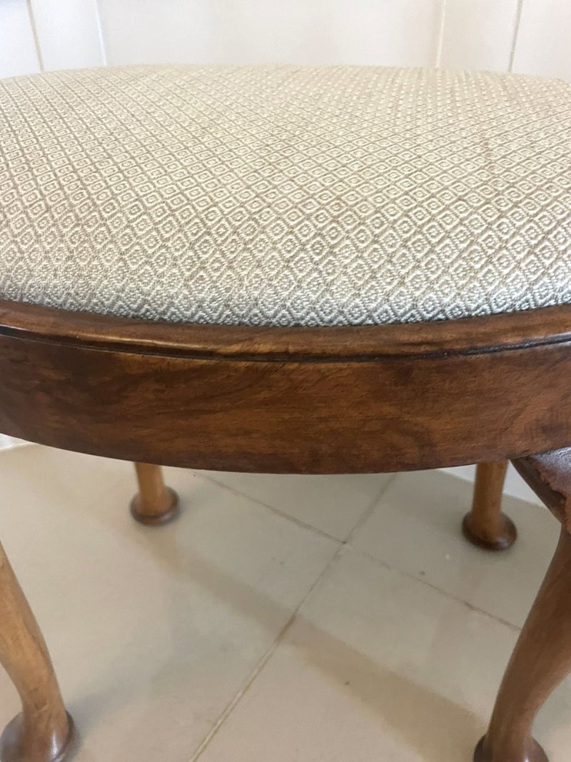 Antique Quality Walnut Oval Stool - Image 5